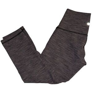 Lululemon Wunder Under High Crop Heather Black Sz 6
